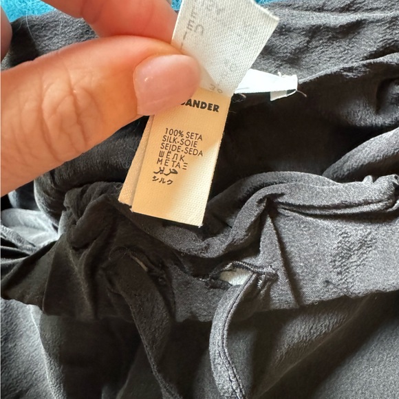 Jil Sander homewear washed silk black lounge pants  drawstring women’s small XS - Picture 4 of 5